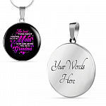 The Best Thing About Having As My Mom Circle Pendant Necklace - Necklace Gift For Mom To Be Grandma - Circle Luxury Necklace (Silver)
