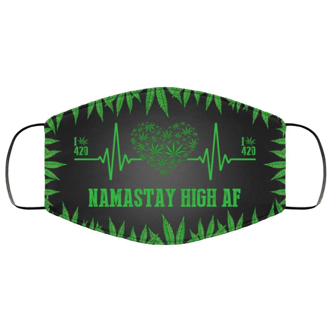 Namastay High Af Washable Reusable Custom - Printed Cloth Face Mask Cover, White, Cloth Face Cover – Medium/Large