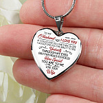 To My Wife If I Could Give You One Thing in Life from Husband Heart Pendant Necklace - Anniversary Gift - Heart Luxury Necklace (Silver)