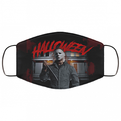 Michael Myers Halloween Washable Reusable Custom - Michael Myers Horror Movie Printed Cloth Face Mask Cover, Black, Cloth Face Cover – Medium/Large