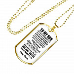 To My Son I Wish You The Strength To Face Challenges With Confidence Dog Tag Pendant Necklace - Dog Tag (Gold Plated)