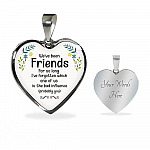 We've Been Friends For So Long I've Forgotten Which One Of Us Is The Bad Influence Probably You Luxury Heart Pendant Necklace - Heart Luxury Necklace (Silver)