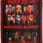 This Is My Horror Movie Watching Funny Halloween Gift Fleece Blanket - Premium Sherpa Blanket, White, Cozy Plush Fleece Blanket - 50x60