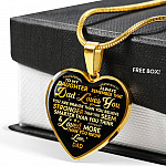 To My Daughter Always Remember That Dad Loves You You Are Braver Than You Believe Heart Pendant Necklace - Heart Luxury Necklace (Gold Plated)