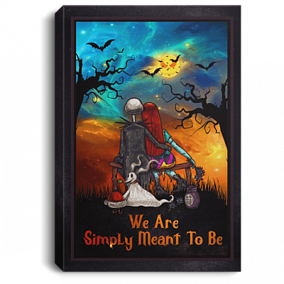 Jack with Sally We're Simply Meant to Be Framed Canvas - Unframed Poster, White, 0.75'' Framed Canvas