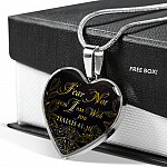 Fear Not For I Am With You Isaiah 41:10 Luxury Heart Pendant Necklace - Heart Luxury Necklace (Silver)