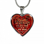 To My Bonus Daughter Even Though You Aren't My Blood I Love You As If You Were Heart Pendant Necklace - Heart Luxury Necklace (Silver)