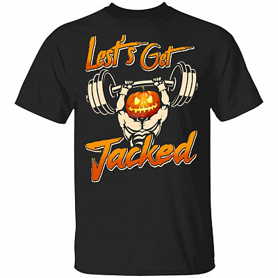Lets Get Jacked T-Shirt - Funny Halloween Gym Shirt, Black, Unisex T-Shirt