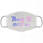 Thank U Next Ariana Grande Washable Reusable Custom - Print Cloth Face Mask Cover, White, Cloth Face Cover – Medium/Large