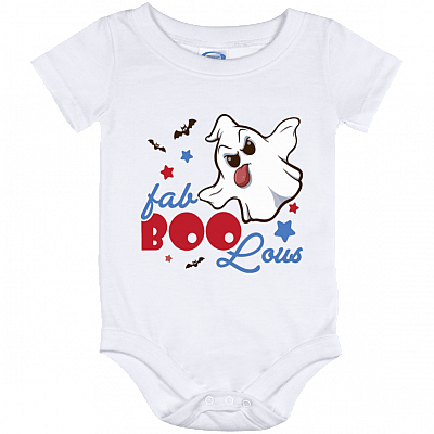 Faboolous Spooky Ghost Baby Onesie - Toddler Baby Infant Bodysuit, White, Baby Onesie - 12 Month