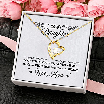 Alternative view of Mom to My Daughter Together Forever Never Apart Maybe in Distance Never in Heart Forever Love Pendant Necklace
