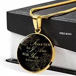 Fear Not For I Am With You Isaiah 41:10 Circle Pendant Necklace - Circle Luxury Necklace (Gold Plated)