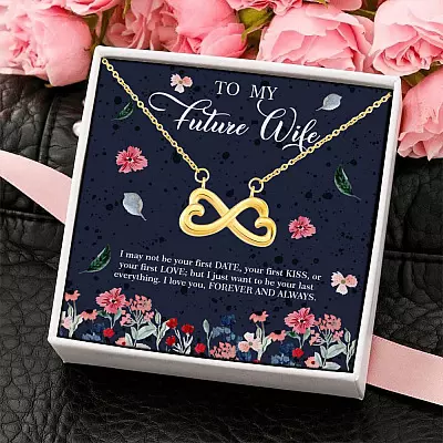 Husband to My Future Wife I May Not Be Your First Date Your First Kiss Infinity Heart Pendant Necklace
