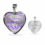 Wings I Will Carry You with Me Til' I See You Again Heart Pendant Necklace - Heart Luxury Necklace (Silver)