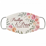 Kaitlyn and Brian October 10 2020 Washable Reusable Custom - Printed Cloth Face Mask Cover, White, Cloth Face Cover – Medium/Large