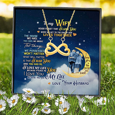 Alternative view of To My Wife Never Forget That I Love You From Husband Infinity Heart Pendant Necklace
