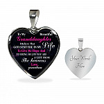 To My Beautiful Granddaughter I Believe That God Sent You In My Life Heart Pendant Necklace - Heart Luxury Necklace (Silver)