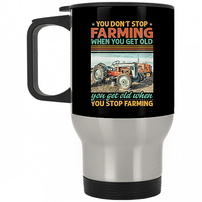 14 oz. Silver Travel Mug