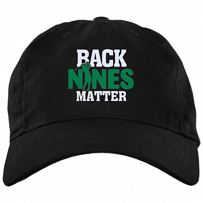 Back Nines Matter Twill Cap - High-Profile Snapback Hat, Black, Brushed Twill Dad Cap