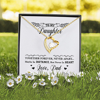 Alternative view of Dad to My Daughter Together Forever Never Apart Maybe in Distance Luxury Forever Love Pendant Necklace