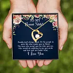 2VT. Bonus Sister Message Card Forever Love Necklace (Gold)
