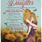 Daughter Blanket From Mom I Closed My Eye For But A Moment Fleece Blanket - Sherpa Blanket - Woven Blanket, White, Cozy Plush Fleece Blanket - 50x60