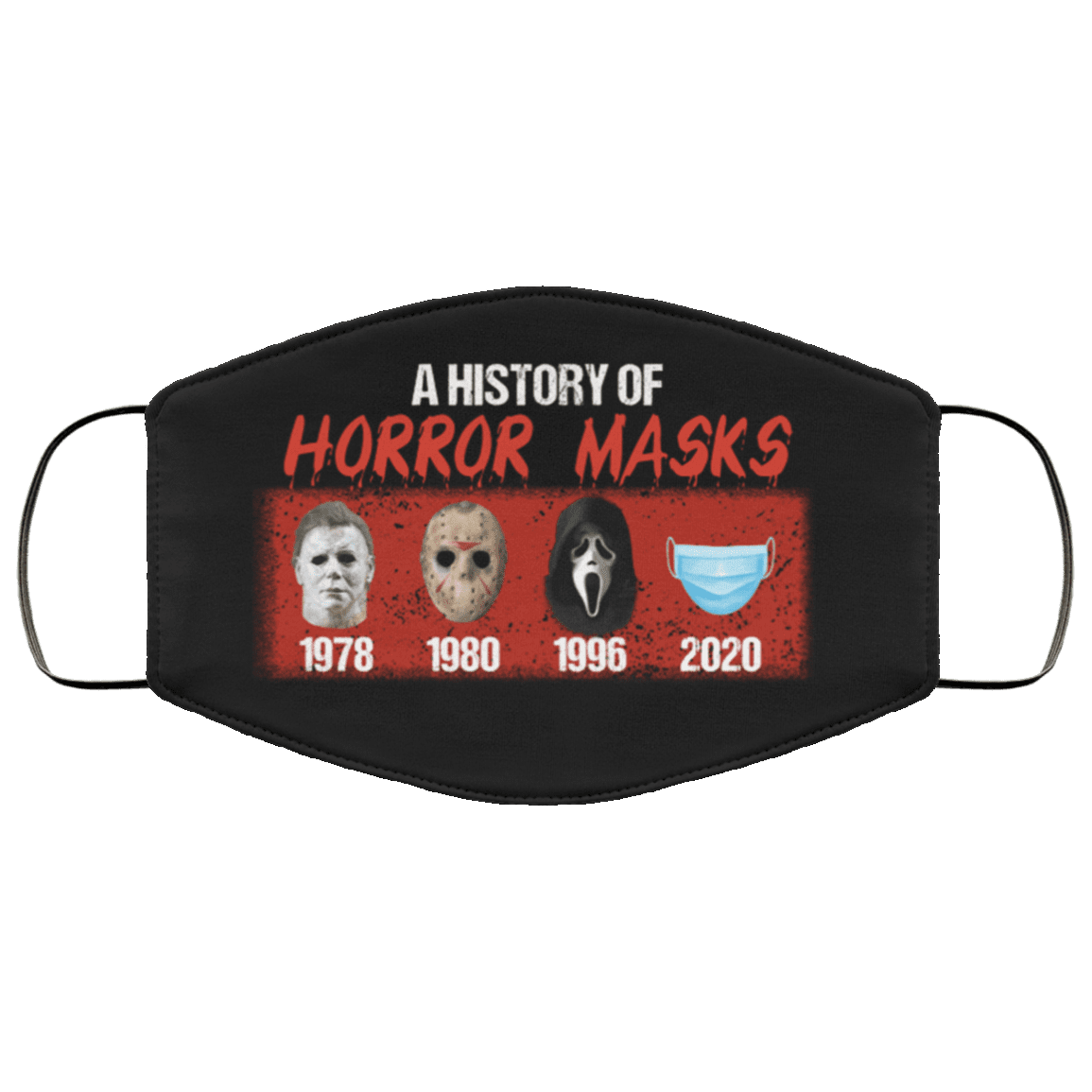 A History of Horror Masks Washable Reusable Custom - Printed Cloth Face Mask Cover, Black, Cloth Face Cover – Medium/Large A History of Horror Masks Washable Reusable Custom - Printed Cloth Face Mask Cover, Black, Cloth Face Cover – Medium/Large