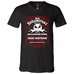 Whiskey Label Jack Skellington Funny The nightmare Before Christmas T-Shirt - V Neck, Black, V-Neck T-Shirt