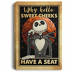 Why Hello Sweet Cheeks Have A Seat Jack Skellington Gallery Wrapped Framed Canvas Prints - Unframed Poster, White, 0.75'' Framed Canvas