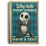Why Hello Sweet Cheeks Have a Seek Jack Skellington Framed Canvas Prints - Unframed Poster, White, 0.75'' Framed Canvas