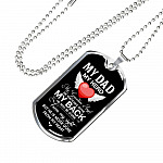 My Dad My Hero My Guardian Angel He Watches Over My Back Dog Tag Pendant Necklace - Dog Tag (Silver)
