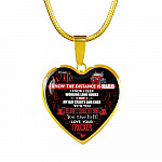 Trucker to My Wife I Know the Distance Is Hard I Know I Keep Working Long Hours Heart Pendant Necklace - Heart Luxury Necklace (Gold Plated)