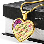 My Beloved Husband You Will Be Always In My Heart Heart Pendant Necklace - Heart Luxury Necklace (Gold Plated)