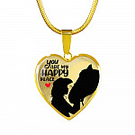 You Are My Happy Place Cowgirl Luxury Heart Pendant Necklace - Horse Lover Gifts - Heart Luxury Necklace (Gold Plated)