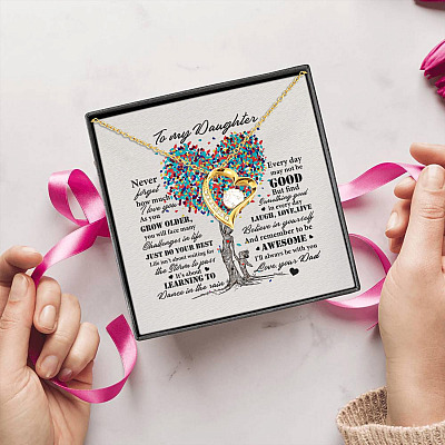 To My Daughter Never Forget How Much I Love You As You Grow Older Forever Love Pendant Necklace