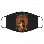 Halloween Is Coming Washable Reusable Custom Printed Cloth Face Mask Cover - Halloween Jack Skellington Face Mask, Black, fma-medium-large-face-mask