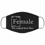 Element Fe Female the Original Iron Washable Reusable Custom - Printed Cloth Face Mask Cover, Black, Cloth Face Cover – Medium/Large