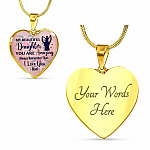My Beautiful Daughter You Are Amazing Always Remember That I Love You Dad Heart Pendant Necklace - Heart Luxury Necklace (Gold Plated)