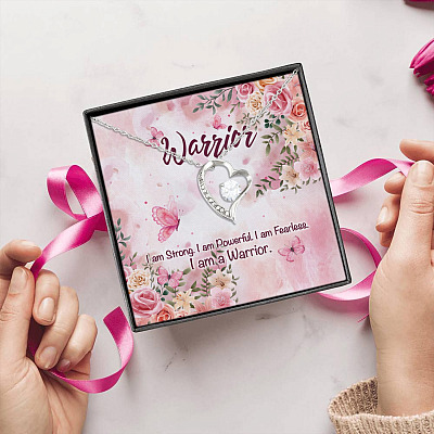 Alternative view of I Am Strong I Am Powerful I Am Fearless I Am A Warrior Forever Love Pendant Necklace - Gift For Single Mom