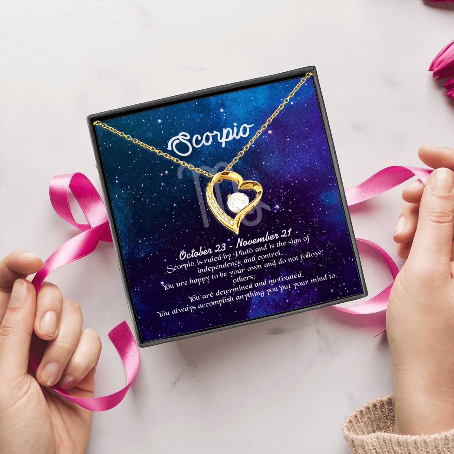 22 HG. Leo Horoscope_10 Forever Love Necklace (Gold) 5