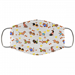 Dachshund Pattern Bandana Washable Reusable Custom - Cloth Face Mask Cover - Gift For Dachshund Lovers, White, Cloth Face Cover