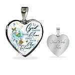 Butterfly God Has You In His Arms I Have You in My Heart Heart Pendant Necklace - Heart Luxury Necklace (Silver) Butterfly God Has You In His Arms I Have You in My Heart Heart Pendant Necklace - Heart Luxury Necklace (Silver)