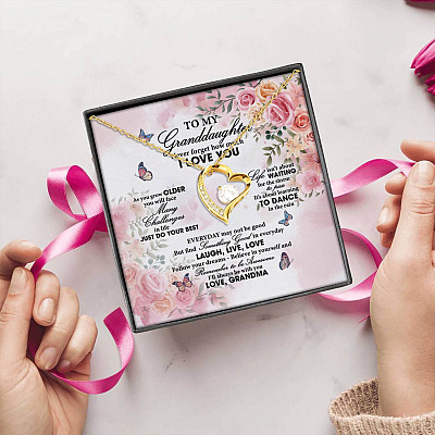 Alternative view of Grandma To My Granddaughter Never Forget How Much I Love You Forever Love Pendant Necklace