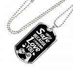 To Trucker Husband Drive Safe Because I Fucking Love You Dog Tag Pendant Necklace - Gift From Truck Driver Wife - Dog Tag (Silver)
