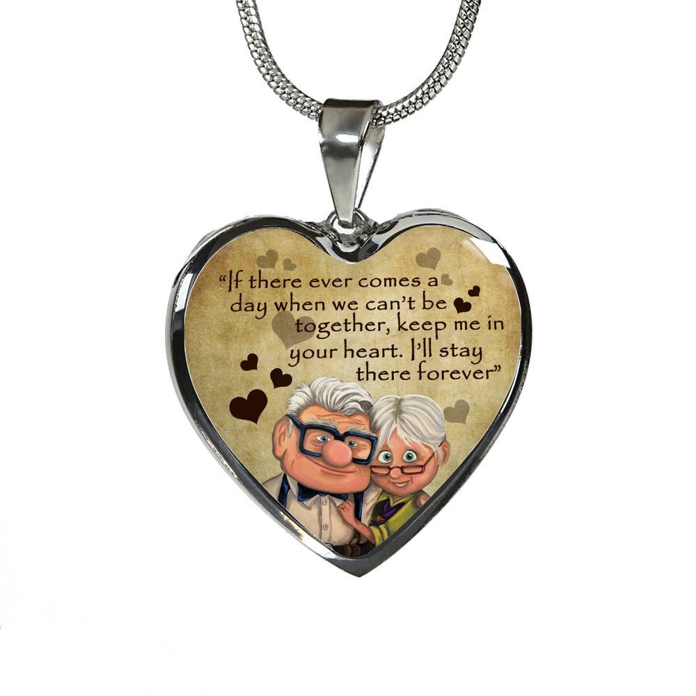 To My Wife If There ever Comes A Day When We Can't Be Together Keep Me In Your Heart Heart Pendant Necklace - Heart Luxury Necklace (Silver)