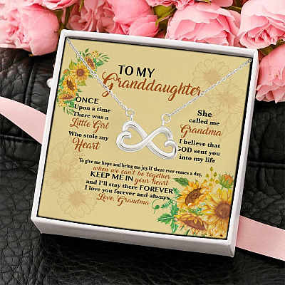 Alternative view of Once Upon A Time There Was A Little Girl She Called Me Grandma Infinity Heart Pendant Necklace