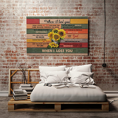 Alternative view of Sunflower When I Lost You I Wish I Could See You One More Time Framed Canvas Prints - Unframed Poster