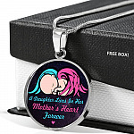 A Daughter Lives In Her Mother's Heart Forever Circle Pendant Necklace - In Memory Of Daughter Remembrance Gift - Circle Luxury Necklace (Silver)