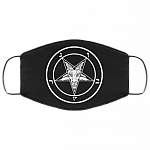 Satanism Pentagram Washable Reusable Custom - Printed Cloth Face Mask Cover, Black, Cloth Face Cover – Medium/Large