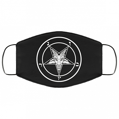 Satanism Pentagram Washable Reusable Custom - Printed Cloth Face Mask Cover, Black, Cloth Face Cover – Medium/Large